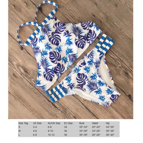 Women's High Waist Bikini Set Swimsuit Push-up Padded Monokini Swimwear Bathing - 第 113/142 張圖片