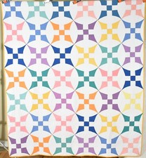 BEAUTIFUL Vintage 30's "Improved Nine Patch" Antique Quilt  All Solid Colors 