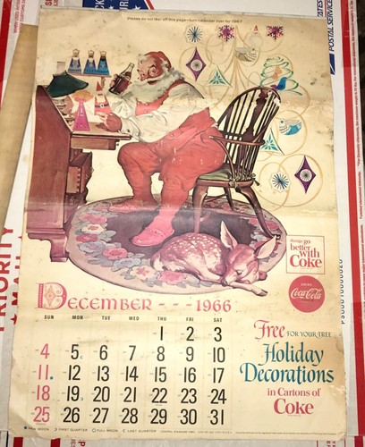 Vintage Coca-Cola 1967 13- Month Calendar
