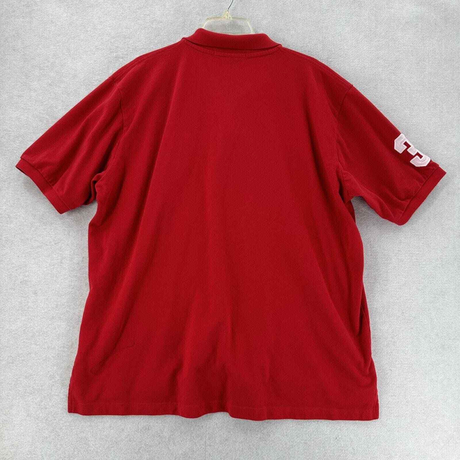 Polo Uomo Maglia Manica Corta Rossa Big Pony Polo Jockey Rugby XXL