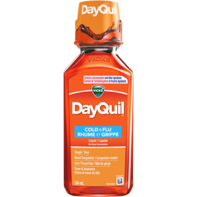 Vicks DayQuil Cold, Flu, Congestion Relief, Non-Drowsy Daytime Relief Liquid Med