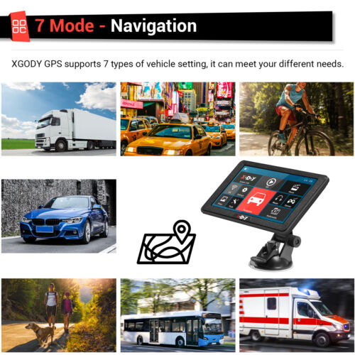 XGODY Car Truck 7 Inch GPS Navigation Sat Nav Navigator Lifetime Free Map Update - Picture 6 of 12