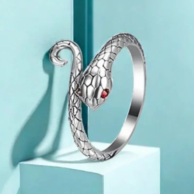 Damen Ring Silber 925 versilbert Schlagenform Nähen Fingerhilfe Frauenring - Bild 1 von 4