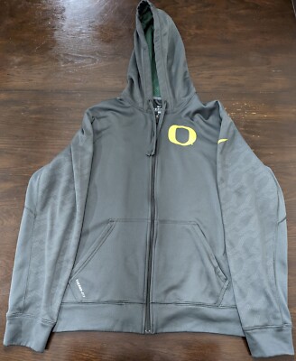 Nike Oregon Ducks Therma-Fit Hoodie Mens Small Gray NCAA Pullover Jacket