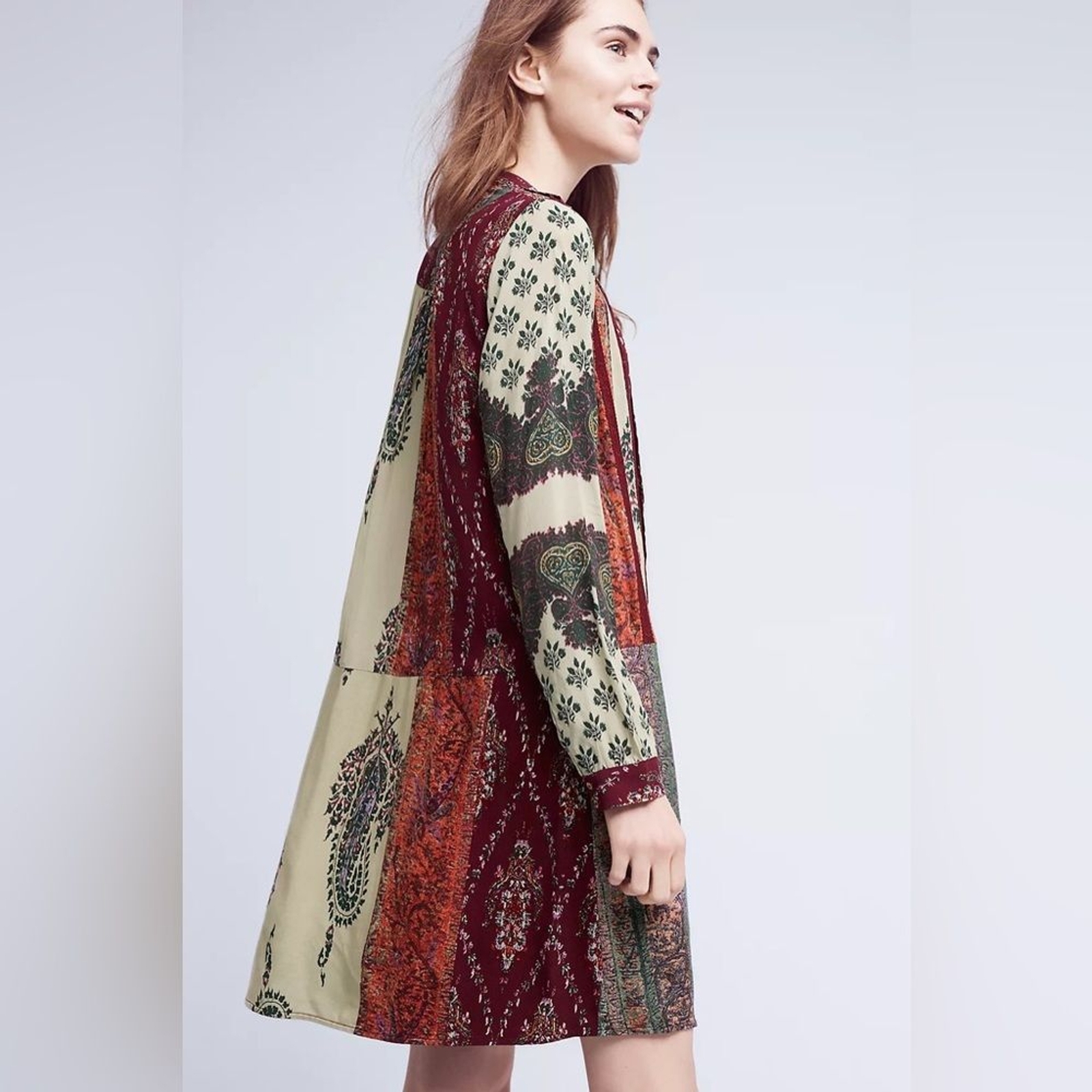 Anthropologie Tiny Patchwork Print Shirtdress Shi… - image 2