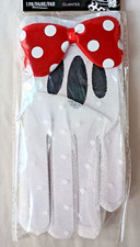 Disney Minnie Mouse Cosplay Costume Lace White Gloves Bow New NOS OSFM MIP 2024
