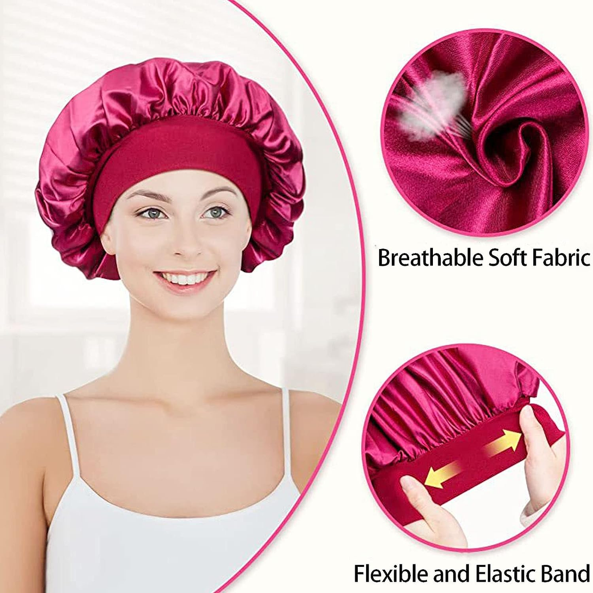 2 Satin-Bonnets Für Die Nacht – Weich, Atmungsaktiv & Haarfreundlich