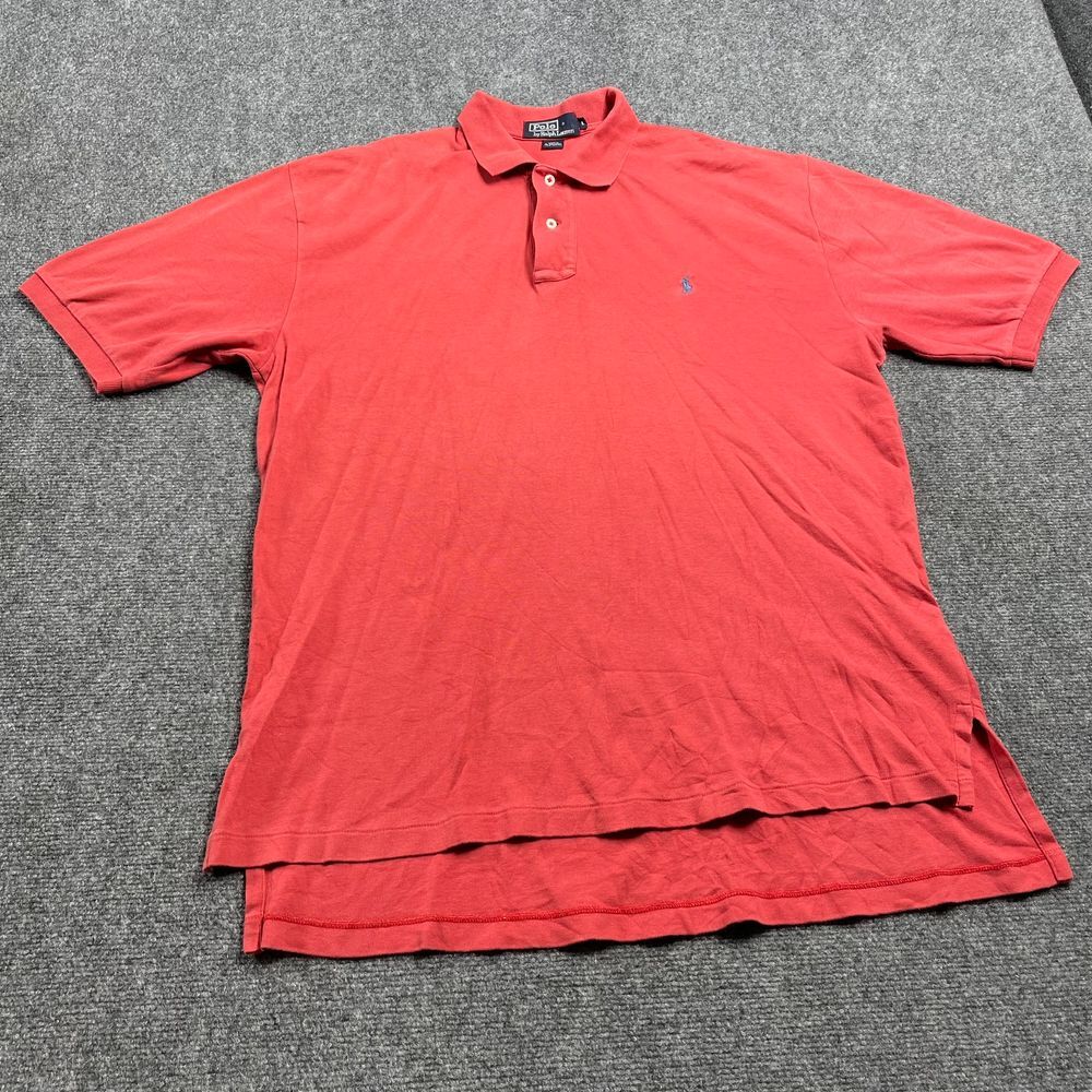 T shirt uomo arancione manica corta colletto pony taglia large