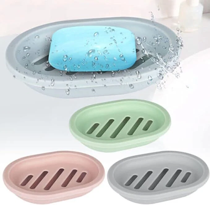 Bathroom Water Draining Soap Dish Case Holder Drainer Soap Saver Storage Box New - Image 3 of 4
