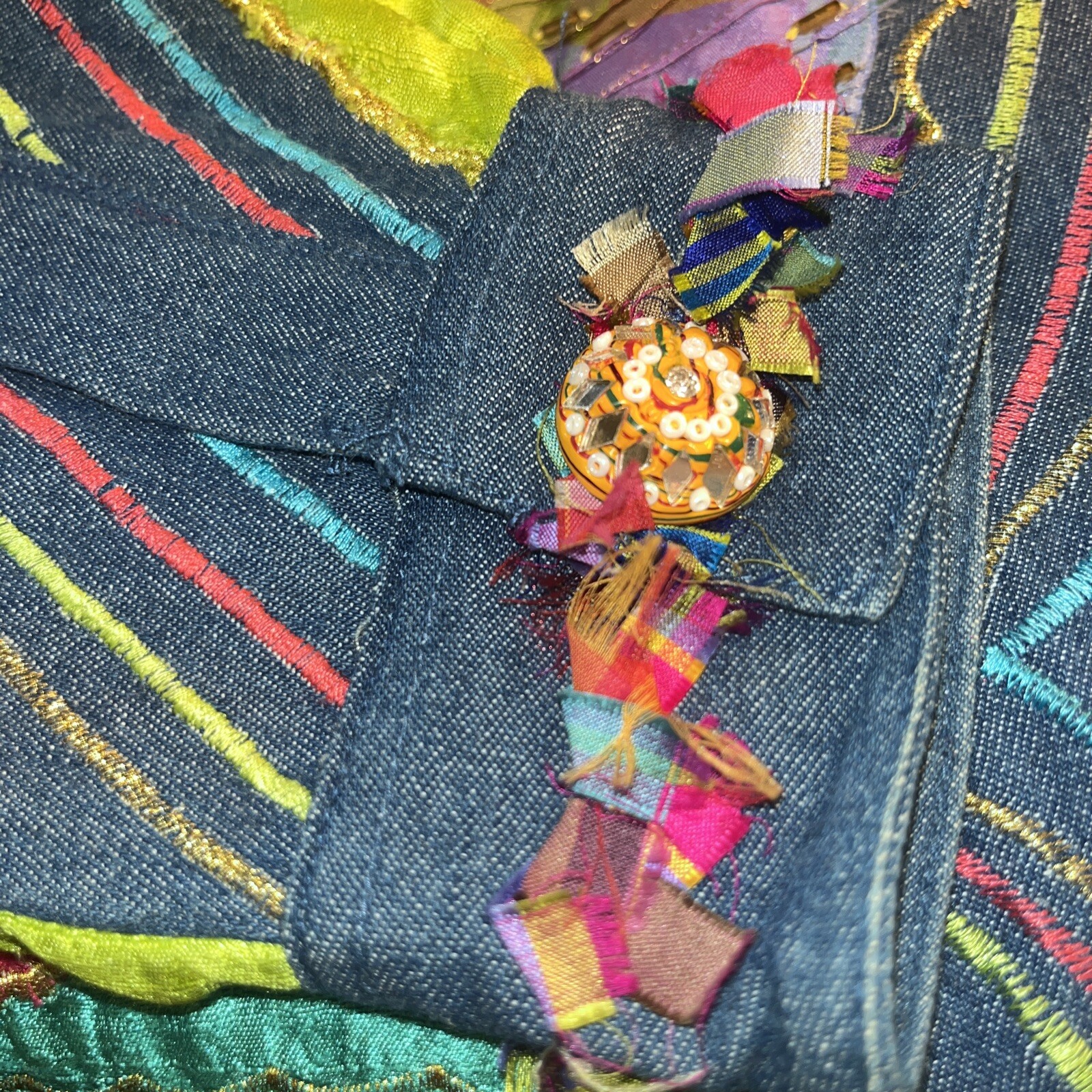 Anage Embroidered  Patchwork Blazer Jacket Coat A… - image 4