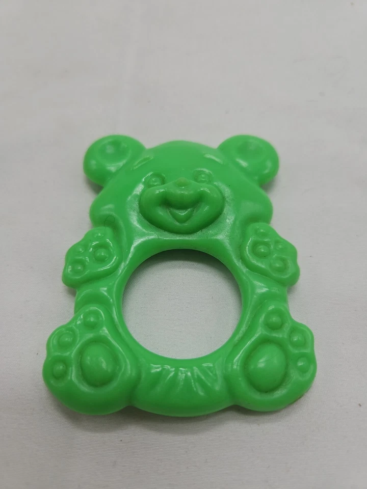 Vintage The First Years Baby Teether Teething Ring - Green BEAR 1976 - Image 2 of 4