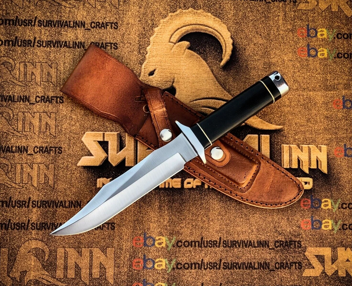 CUSTOM HANDMADE D-2 TOOL STEEL BLACK G-10 MICARTA KNIFE WITH LEATHER SHEATH
