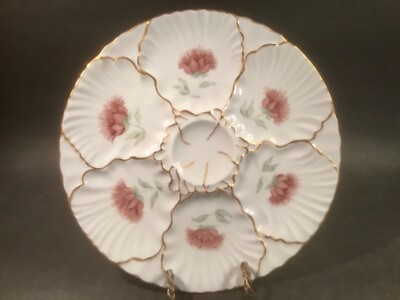 Beautiful German Bavarian Porcelain Oyster Plate Hand Signed L. Lapp