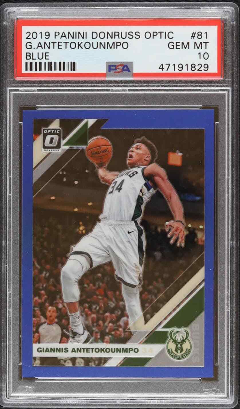 2019 Donruss Optic Giannis Antetokounmpo Blue #81 /59 PSA 10