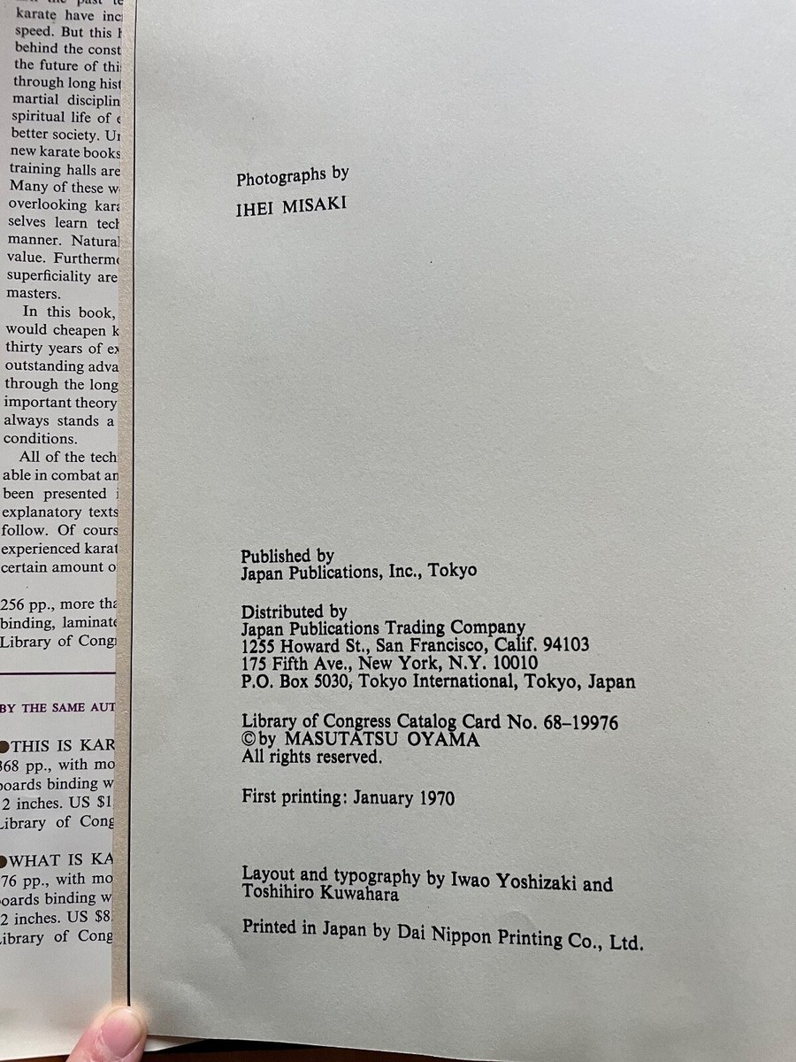 Advanced Karate, Masutatsu Oyama - 1st Printing [1970] Hardcover