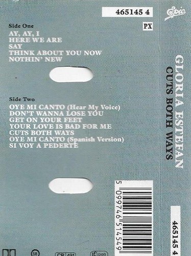 GLORIA ESTEFAN CUTS BOTH WAYS CASSETTE ALBUM UK ISSUE Latin, Cubano, Synth-pop - Picture 3 of 11