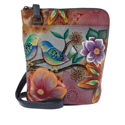 Crossbody Organizer Anna By Anuschka Women's Le Café Crossbody Bag - Hand-Painted Leather Organizer With Desert Art Anna By Anuschka Hand-painted Leather Purse