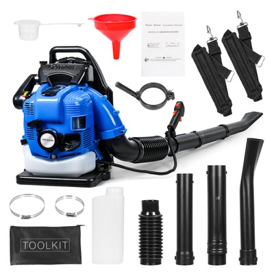 Backpack Leaf Blower Backpack Gas Blower for Lawn Care Yard Dust Debris (Blue)