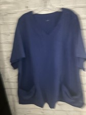 Jockey Solid Blue Scrub V-Neck STRETCH Plus Women's Size 3X