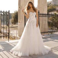 A Line Women's Evening Dresses Graceful Appliques Prom Gowns Popular Strapless