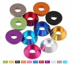 M6 M8 Colored Aluminum Alloy Cup Head Screw Bolt Cone Meson Washers Gasket 