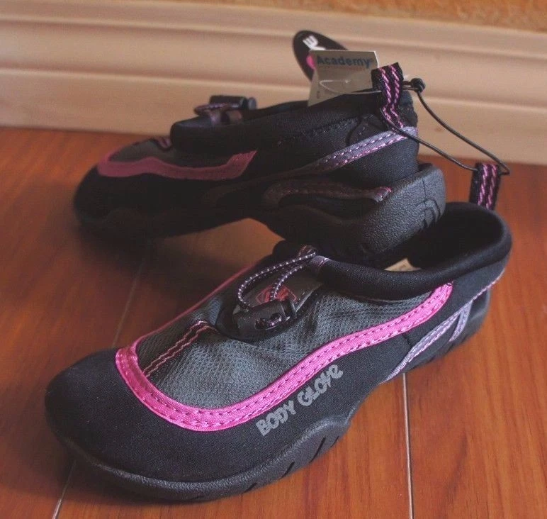 NEW BODY GLOVE GIRLS RIPTIDE III WATER SHOES Black/Pink Size 13