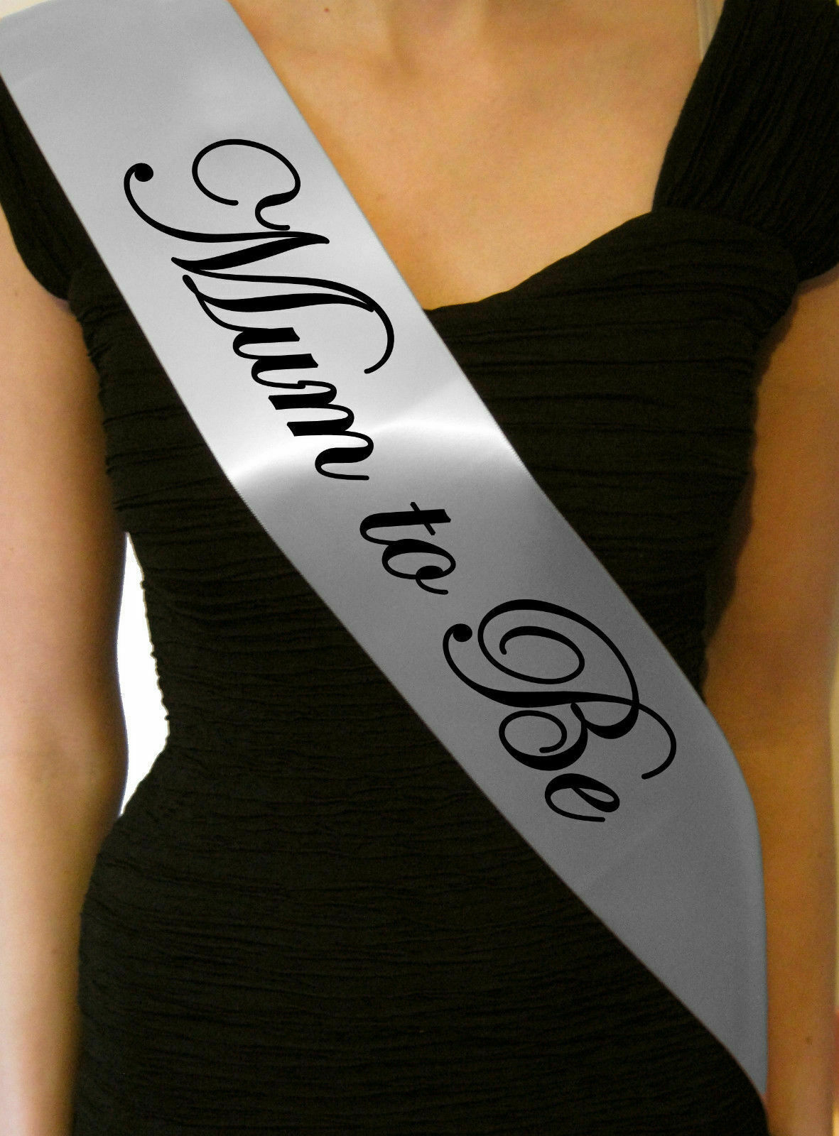 Silver Mum To Be Sash Baby Shower 180cm Gift Present Sashes Satin Mummy To Be