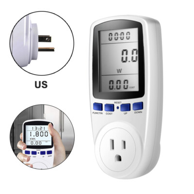 8Mode Electricity Usage Monitor Plug Power Watt Voltage Amps Meter Energy Saving