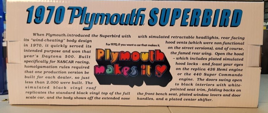 1/18 1970 Plymouth Superbird , Burnt Orange 1 of 1000 , in the box