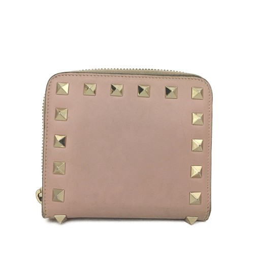 VALENTINO Garavani Rock Studs Leather Bifold Wallet Pink/6BF1572 - Picture 4 of 8