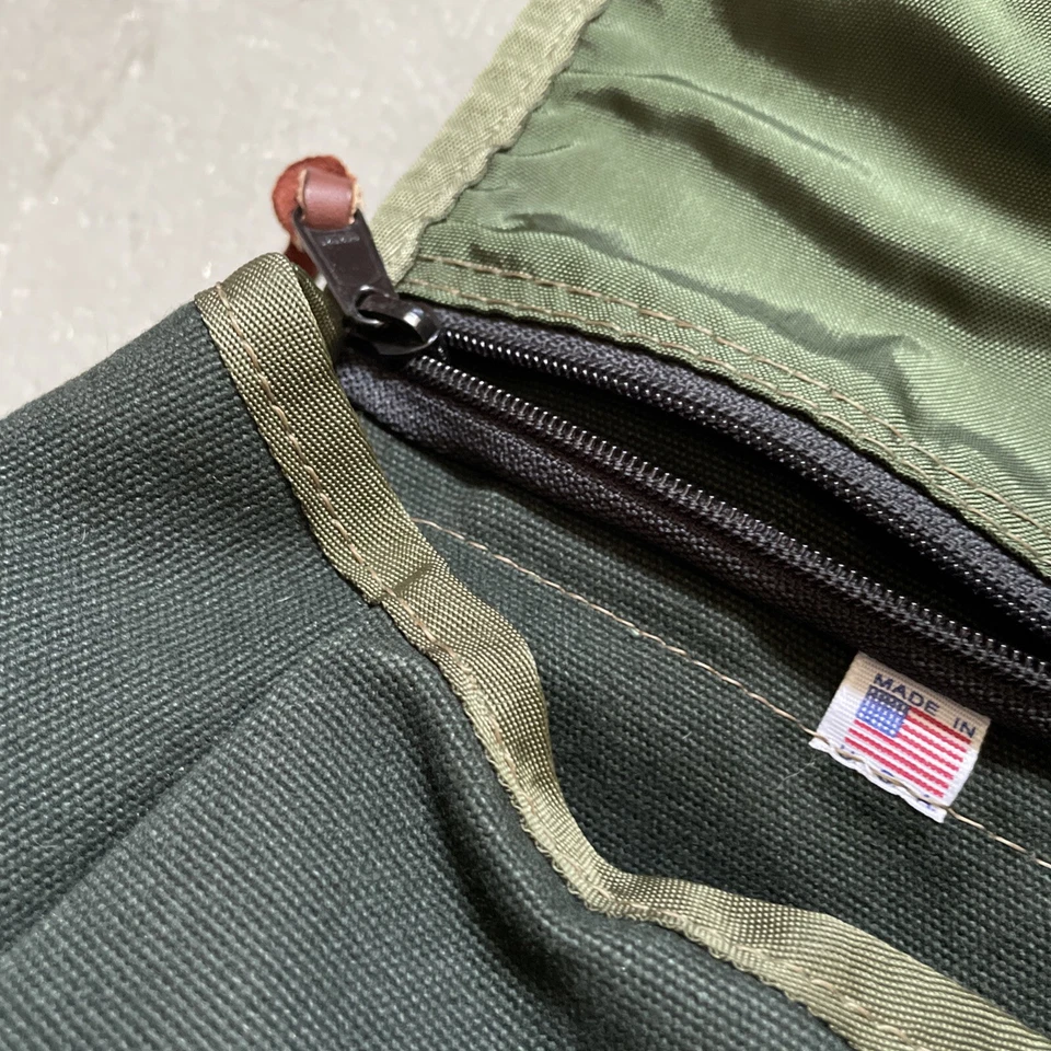 Cartera de cuero estilo mensajero vintage de lona para artículos secos hecha en EE. UU. ¿NUEVA SIN ETIQUETAS? Foto 4 de 4