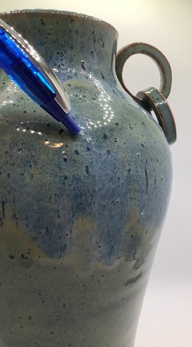 Turquoise Art Pottery Vase Signed By McDavidson - Picture 8 of 14