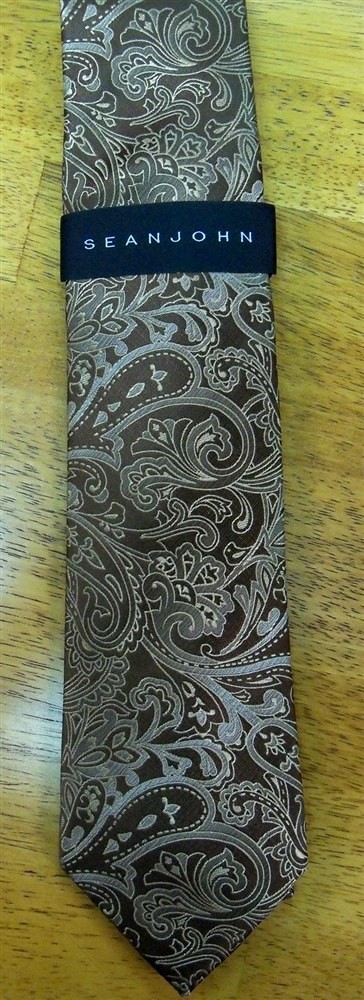 Sサイズ NeckTie Silk Browns Sean John Paisley Neck Tie Men One Size New | eBay