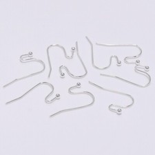 200Pcs Silver French Hook Ball Dot Earwires 21x16mm DIY Dangle Earring Findings