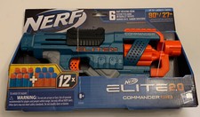 NERF Elite 2.0 Commander RD-6 Blaster 12 Official Darts 6-Dart Rotating Drum