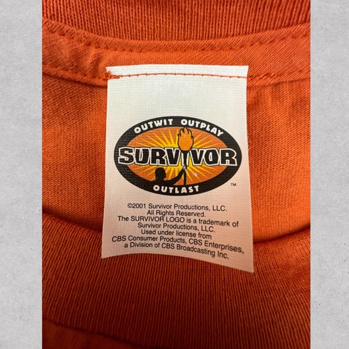 Vintage Survivor Thailand T Shirt Mens XXL 2XL Orange Graphic Tee Reality TV - Picture 5 of 11