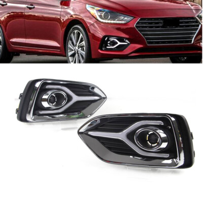 Fog Lamp LED For Hyundai Accent 2018-2022 Daytime Running Light with Turn Signal