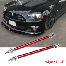 2pcs 6-11 Red Adjust Bumper Lip Splitter Strut Rod Tie Support Bars For Dodge