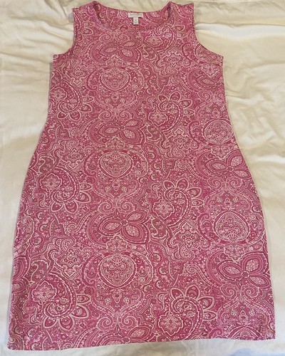 CHARTER CLUB Paisley Bandana Shift Dress Pink Sleeveless Jersey Women's 3XL - Picture 5 of 9