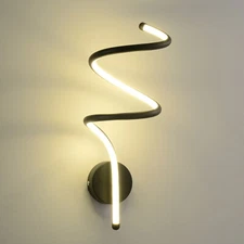 Modern Curved Line Wall Light LED Bedroom Sconce Lighting Reading Lamp Fixtures