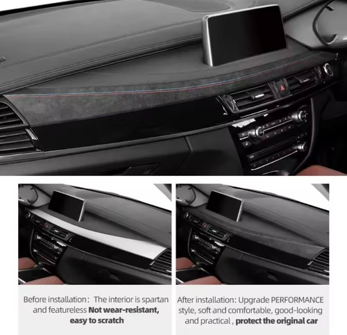 BMW X5 F15 X6 F16 2014-2018 Schwarz Alcantara Mitte Armaturenbrett Verkleidung Abdeckung - Bild 4 von 5