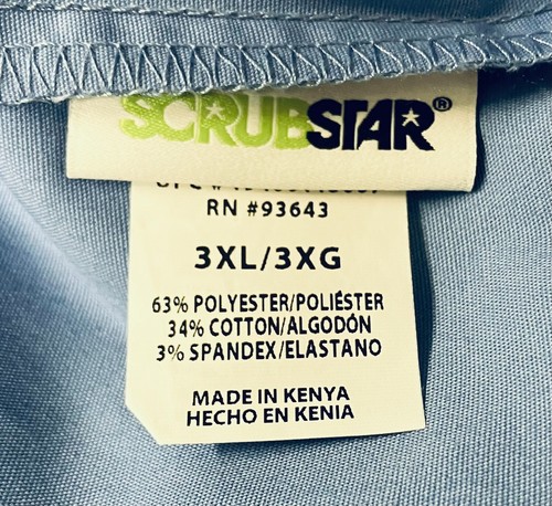 Scrubstar Unisex Size 3XL Solid Ciel Blue Drawstring Pant WM01B082 New With Tag - Picture 10 of 11