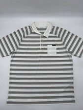 Oakley Polo Shirt Mens XL Gray Hydrolix Regular Fit Striped Performance Golf New