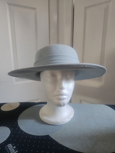 Cappello vintage Jacques Vert misto lana verde menta anni 80 tesa larga con fiocco - Foto 11 di 13
