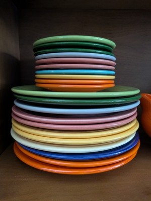 SET of Original Colors Fiestaware 11 Dinner Plates and 10 Bread Plates