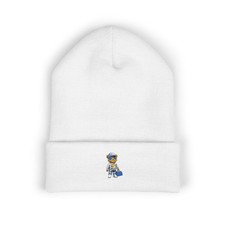 Dapper Bear Embroidered Knit Cap, Custom Bean...