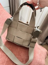 Zara Umhängetasche Damen Segeltuch beige Rei...