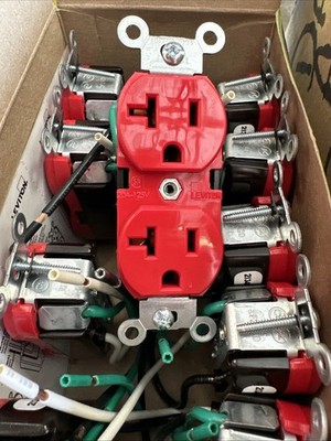 (QTY 2) Leviton 5362-LR 20A 125V Wire Lead Grounding Receptacle 2P 3-Wire 