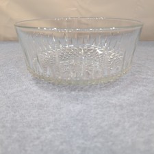 Vintage Arcoroc USA Crystal Glass Serving Bowl Starburst Faceted Design 9" x 4"