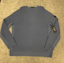 Rhone Walden Waffle Knit Sweater Mens XL Blue Horizon Marle Wool Cashmere Blend